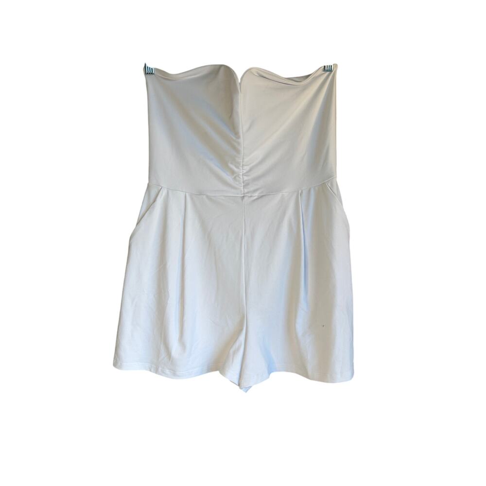 NWT Susana Monaco Strapless Sweetheart Romper, Sugar - XL